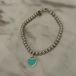 Tiffany & Co sterling silver tiffany blue heart bracelet